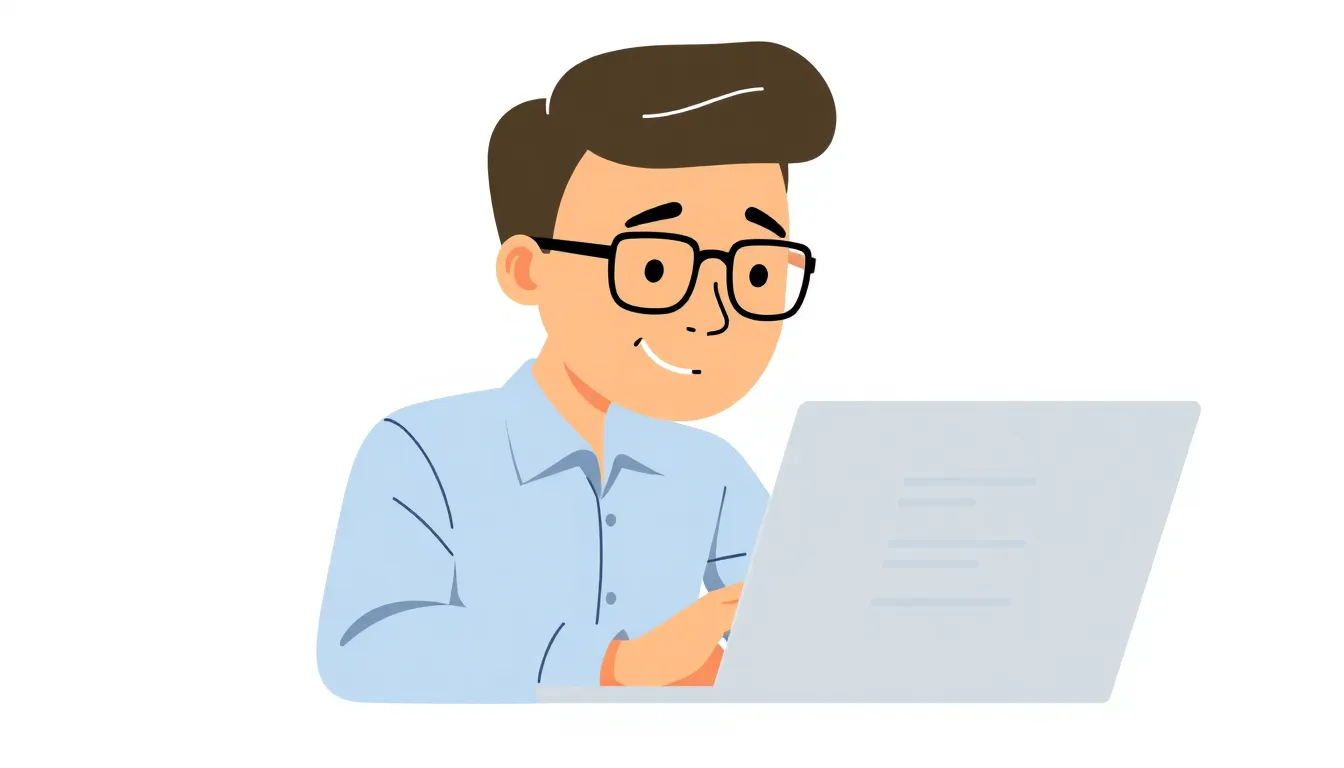 Small business owner looking at laptop with keyword research dashboard on screen