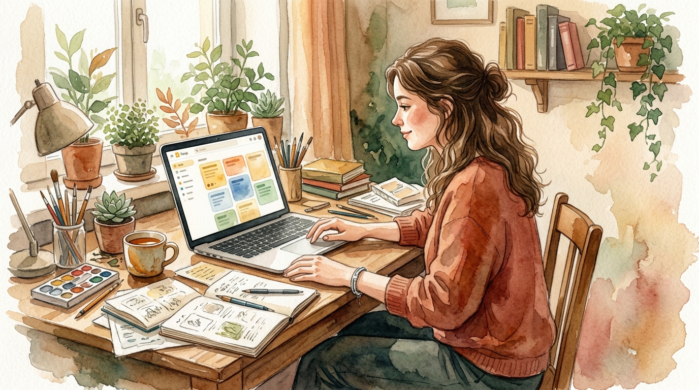 Person sitting at a messy desk with laptop open to Google Keyword Planner